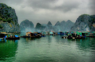 Floating fishing village, Halong Bay, Vietnam